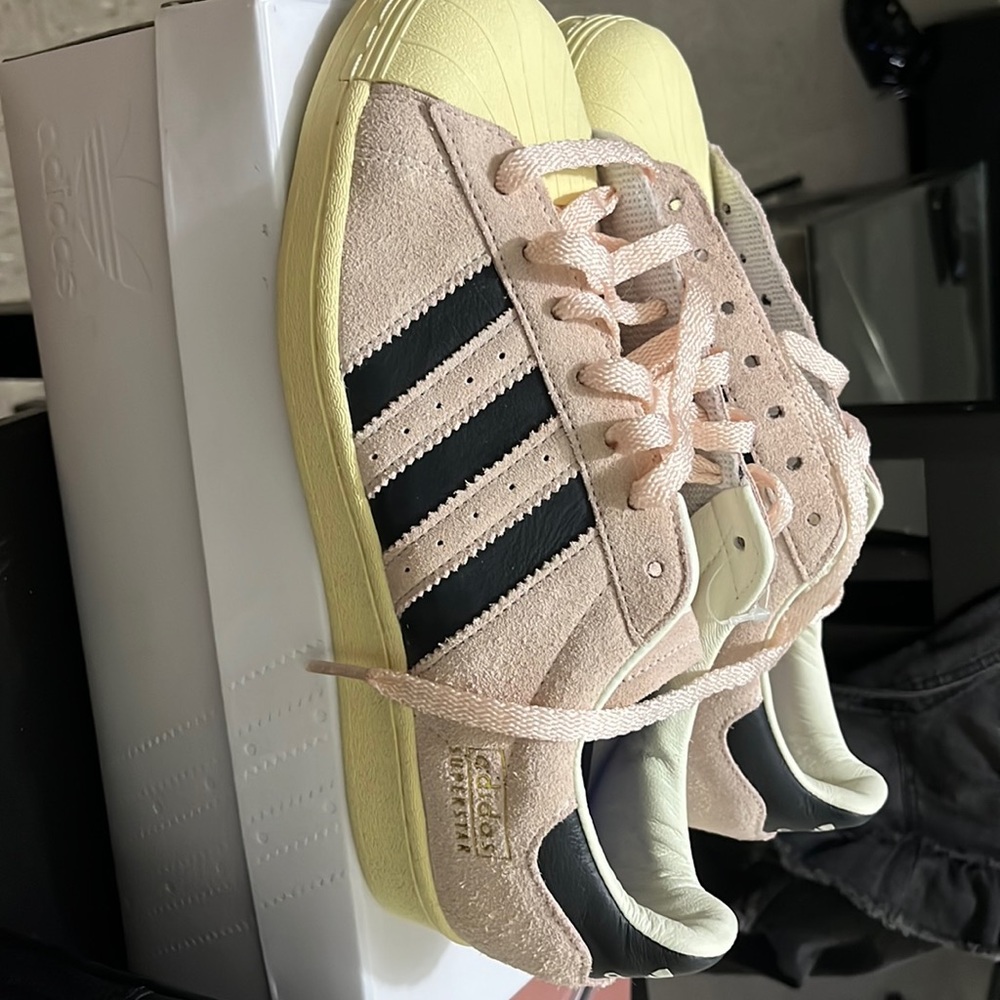 Adidas superstar “pink tint” sneakers